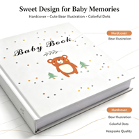 Livre de bébé relié rigide pour enregistrer la croissance, format A5, reliure parfaite, impression numérique offset personnalisée, coffret cartonné avec logo, estampage à chaud doré