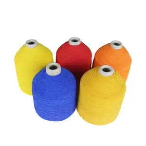 Polyester Rubber Covered Yarn 38# 40# Elastic Rubber Polyester Double Covered Yarn Rubber Thread Yarn
