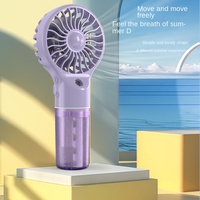 Ventilateur de poche à pulvérisation simple USB Rechargeable Portable alimentation en eau extérieure humidifier la ménage en plastique quatre vitesses du vent
