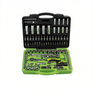 Jeu de douilles métriques et SAE de 108 pièces avec cliquet et rallonges pour réparation automobile - Product Image 2