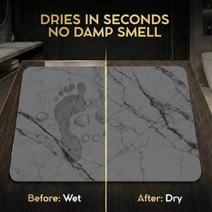 Elegante Tapete de Baño de Piedra con Diseño de Mármol, Patrón Sólido que Mantiene su Baño Impecable en Todo Momento - Product Image 3