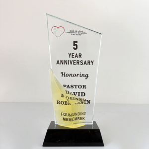 Regalo de negocios de alta calidad Trofeos de cristal Grabado Impresión en color Premio Trofeo de cristal - Product Image 4