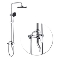 Ensemble de robinets de douche thermostatiques en laiton doré brossé, avec étagère carrée de 24 pouces et jets de pluie doux, pour systèmes d'appartements et d'hôtels