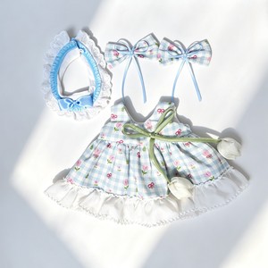 [Vêtement uniquement] Vêtements de poupée de 38 cm, robe à fleurs tulipes fraîches, robe florale à ruban jaune, tenues mignonnes pour poupée - Product Image 3