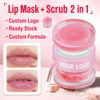Kit de Soin des Lèvres 2-en-1 Exfoliant et Masque, Gommage Exfoliant Givré pour Cosmétiques Quotidiens, Logo Personnalisé