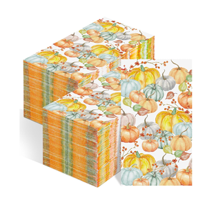 Serviettes en papier imprimées citrouille 3 plis personnalisées <span class=keywords><strong>de</strong></span> haute qualité Tissu <span class=keywords><strong>de</strong></span> serviette d'invité d'automne personnalisé pour les fêtes d'automne Style <span class=keywords><strong>de</strong></span> sac - Product Image 1