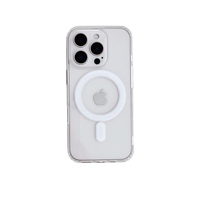 Coque de téléphone magnétique en acrylique emballée pour la vente au détail, compatible avec iPhone Duo 18 17 Air 16E 16 15 14 13 11 Pro Max Plus SE, avec dos transparent