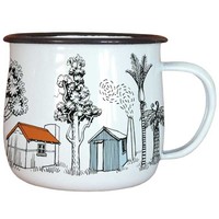 Tasses émaillées épaisses de 350 ml et 500 ml, forme bombée, personnalisables avec logo, pour eau, thé, café, couleurs blanc, vert, orange