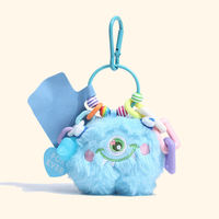 Porte-clés en peluche doux et moelleux, motif animal de dessin animé mignon, rose, jaune, violet, vert, bleu, cadeau pour couple et amis