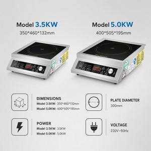 Commercial Countertop Induction Cooker 5kW 3.5kW with 300mm Glass Top for Restaurants Food Stalls and Catering Dealers - Product Image 2