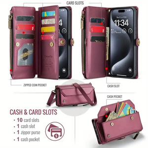 Para <span class=keywords><strong>IPhone</strong></span> 16 <span class=keywords><strong>Pro</strong></span> <span class=keywords><strong>Max</strong></span> Long Lanyard PU Flip <span class=keywords><strong>Funda</strong></span> <span class=keywords><strong>de</strong></span> teléfono <span class=keywords><strong>de</strong></span> cuero para <span class=keywords><strong>iPhone</strong></span> 15 14 13 <span class=keywords><strong>12</strong></span> Aslant Zipper Wallet Card Bags Cover - Product Image 4