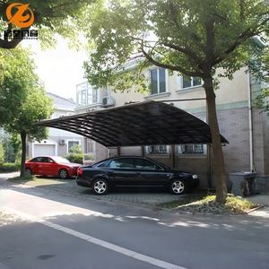 Abri de voiture extérieur en alliage d'aluminium, prêt à l'emploi, robuste, moderne, durable et imperméable, type abri incliné - Product Image 2