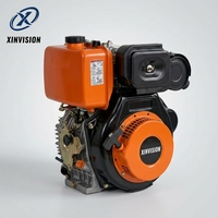 Moteur diesel 178F 6HP 296cc de qualité industrielle, refroidi par air, avec alerte de niveau bas d'huile pour nettoyeur haute pression et fourniture OEM