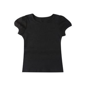 Camisetas personalizadas en blanco <span class=keywords><strong>para</strong></span> <span class=keywords><strong>niñas</strong></span>, Ropa <span class=keywords><strong>para</strong></span> <span class=keywords><strong>Niñas</strong></span>, camisetas de verano, camisetas <span class=keywords><strong>para</strong></span> niños pequeños, camisetas blancas con mangas abullonadas, 100% de algodón - Product Image 4