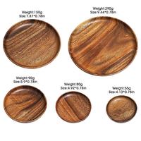 Vente en Gros de Vaisselle en Bois, Ensemble d'Assiettes Rondes en Bois d'Acacia pour Dîner, Service de Plats en Bois pour Desserts et Entrées, Idéal pour Fêtes et Restaurants