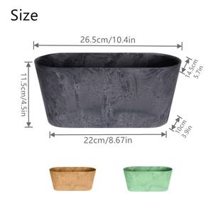 Maceta <span class=keywords><strong>de</strong></span> plástico ecológica para exteriores, maceta suculenta <span class=keywords><strong>de</strong></span> estilo sencillo con moldura <span class=keywords><strong>de</strong></span> compresión <span class=keywords><strong>de</strong></span> efecto <span class=keywords><strong>piedra</strong></span> para jardín - Product Image 4
