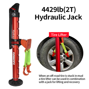 Nouveau cric hydraulique manuel Keazet 2 tonnes (4429 lb) à longue course, base antidérapante, pour récupération tout-terrain <span class=keywords><strong>4x4</strong></span> et <span class=keywords><strong>attelage</strong></span> de remorque - Product Image 3