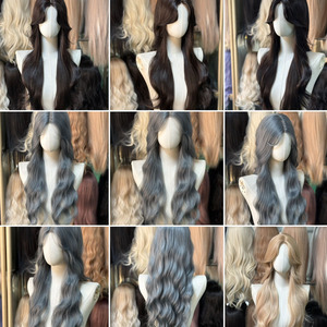 Petite perruque à <span class=keywords><strong>cheveux</strong></span> longs, raie au milieu, frange, couvre-tête complet, naturelle, tendance, élégante, <span class=keywords><strong>cheveux</strong></span> longs et raides, options multicolores interchangeables - Product Image 5