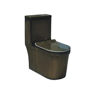 Einteilige Porzellan toilette Schwarz Braun Farbe Modernes Design Toiletten fabrik Kunden spezifische Falle p Falle wc Für Badezimmer