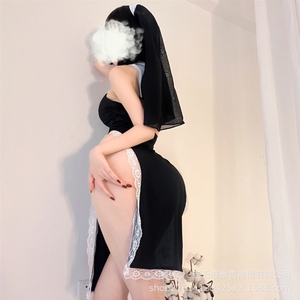 Lencería Sexy, Disfraz de <span class=keywords><strong>Monja</strong></span>, Uniforme Cheongsam, Tentación, Coqueteo, Pasión, Qqny - Product Image 2