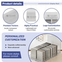 Étagère de présentation en acrylique transparent multicouche élégante avec espace pour logo, grande capacité, support pour échantillons de carreaux de marbre