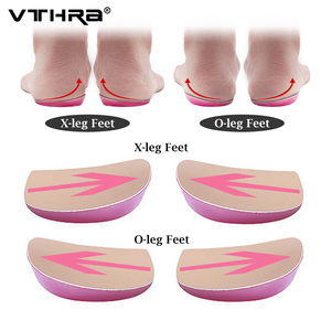 Semelles intérieures unisexes en silicone à talon compensé, soutien médial et latéral, inserts orthopédiques correcteurs pour jambes en O/X - Product Image 1