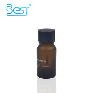 Premium 15ml amber buzlu yüz yağı şişe 5ml 10ml 15ml 20ml 30ml 50ml 100ml saç bakımı cam şişe fırça kap