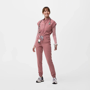 Meilleures ventes d'uniformes hospitaliers super confortables avec col en V Ensembles de gommage avec logo personnalisé OEM Ensembles de gommage d'uniformes chirurgicaux de laboratoire - Product Image 1