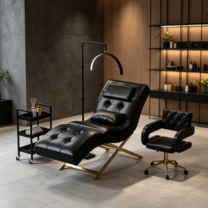 Mobilier Moderne de Luxe Rose Or pour Salon de Beauté, Lit de Spa Facial Inclinable et Réglable, Lit pour Cils et Sourcils à Vendre - Product Image 4