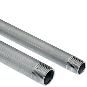 Nipple Pipa Gas Berulir Jantan Baja Tahan Karat <span class=keywords><strong>DIN</strong></span> 2982/<span class=keywords><strong>2999</strong></span> 1/2 Inci Fitting Barel Baja Karbon Tempa - Product Image 1