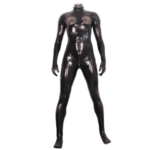 Combinaison Zentai sexy en similicuir <span class=keywords><strong>latex</strong></span>, avec découpes <span class=keywords><strong>sur</strong></span> les seins, effet mouillé, pour cosplay exotique, body intégral, collant élastique sculptant - Product Image 1