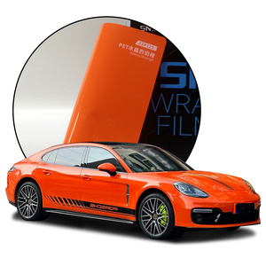 Film vinyle auto-adhésif brillant effet cristal orange lave, violet lavande, pour habillage complet de voiture - Product Image 1