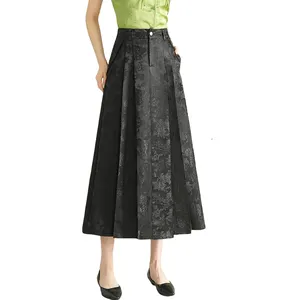 Mid-length fashion over the knee A-line skirt female new temperament skirt