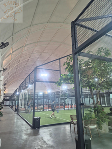 EXITO México Instalación de Vidrio Templado para <span class=keywords><strong>Cancha</strong></span> de Pádel con Postes de Acero Galvanizado en Caliente, <span class=keywords><strong>Cancha</strong></span> de Pádel Panorámica - Product Image 3