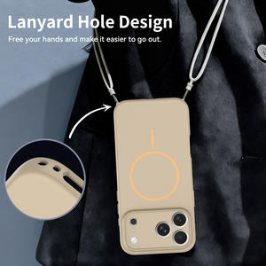 Nuova Cover Magnetica per <span class=keywords><strong>iPhone</strong></span> 17 <span class=keywords><strong>Pro</strong></span> <span class=keywords><strong>Max</strong></span> in Tinta Unita con Finitura Effetto Pelle <span class=keywords><strong>Oro</strong></span> Deserto e Protezione Lente con Foro di Precisione - Product Image 5