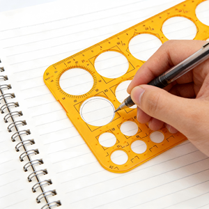 Juego <span class=keywords><strong>de</strong></span> Reglas <span class=keywords><strong>de</strong></span> Dibujo Multifuncionales Redondas <span class=keywords><strong>de</strong></span> Plástico y Plantillas Geométricas para Estudiantes - Product Image 2