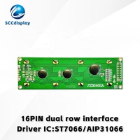 Layar LCD Karakter Rusia COB 2402 Langsung dari Pabrik SCCdisplay JXD2402A STN Kuning Positif ST7066/AIP31066 24*2 Dot Matrix LED