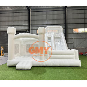 Alquiler de fiestas, castillo hinchable blanco inflable, combo de rebote, castillo hinchable al aire libre con tobogán - Product Image 2