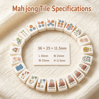 Set Mahjong Amerika Grosir Pabrik, Ubin Mahjong Tema Rajutan Akrilik Solid untuk Permainan Mahjong Perjalanan