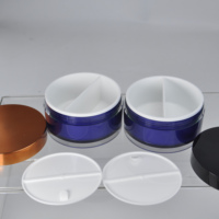 Pot en plastique pour crème cosmétique à double compartiment 50g+50g 100g, pot en plastique acrylique pour crème pour le visage