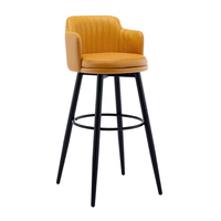 Ensemble de chaises et tabourets de bar économiques en cuir PU noir pour cuisine et restaurant
