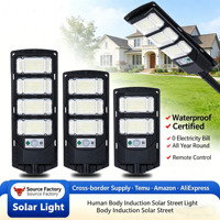 Lampadaire solaire LED étanche IP65 100W-400W tout-en-un avec détecteur de mouvement, haute luminosité, allumage automatique crépusculaire, garantie 3 ans, CE