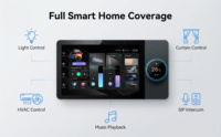 Panneau mural intelligent KNX pour maison connectée avec écran tactile IPS Android de 8 pouces, contrôle audio multi-pièces pour rideaux lumineux et climatisation