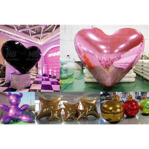 <b>Customized</b> PVC Double Layer Inflatable Mirror Heart <b>Balloons</b> Wedding Party Event Christmas Valentine's Day Decorations Big Shiny - Product Image 3