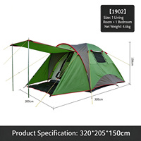 Tente de camping à armature diagonale en gros, Oxford 2000mm imperméable, double couche, une chambre, 4 saisons, OEM/ODM