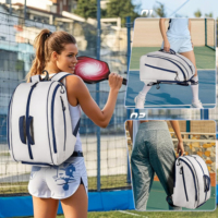 Sac à dos de pickleball avec porte-raquettes, compartiment à chaussures, poche zippée et compartiment pour ordinateur portable, polyester imperméable pour le sport et les voyages