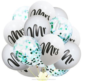 Venta al por mayor de impresión de el Sr. Y la Sra. Confeti látex globo conjunto para la boda propuestas fiesta decoraciones - Product Image 4