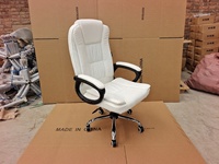 Chaises de bureau en cuir souple importées avec accoudoirs, coussin rembourré, chaise d'ordinateur confortable