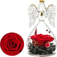 Figurines d'anges en roses éternelles, coffret cadeau écologique pour la fête des mères, anniversaire, roses véritables pour grand-mère, épouse