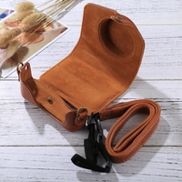 Étui de protection intégral en cuir PU souple avec sangle pour appareil photo Canon PowerShot G7 X Mark II